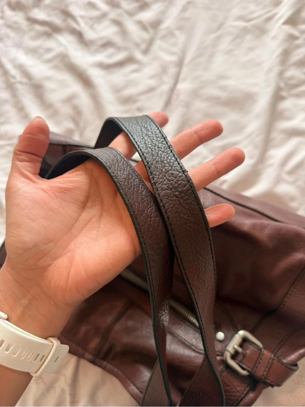Fossil | Vintage Leather Maddox Satchel Hobo Buckle Handbag